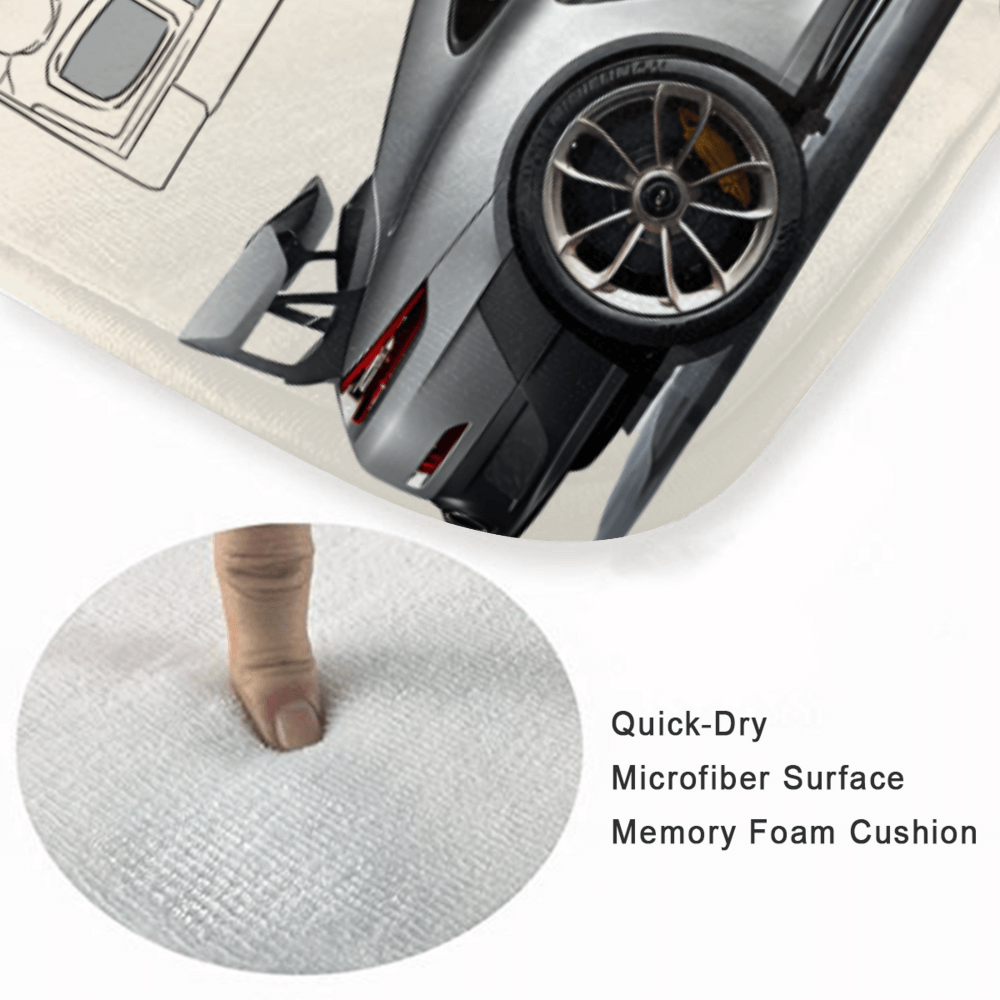 Car Model Creative Pattern， Rectangular Non-Slip Soft And Comfortable Floormat