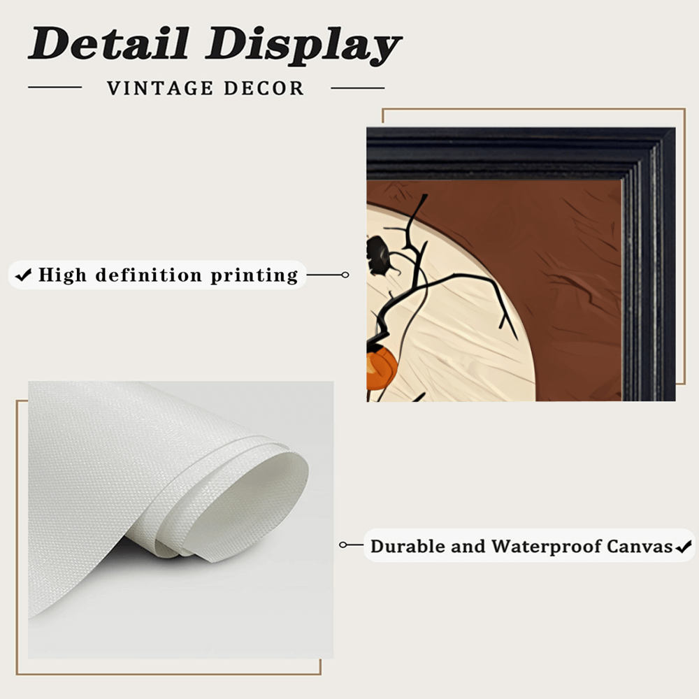 Ancient Style Persimmon And Ruyi Creative Pattern, Horizontal Framed Simple Decorative Canvas Painting