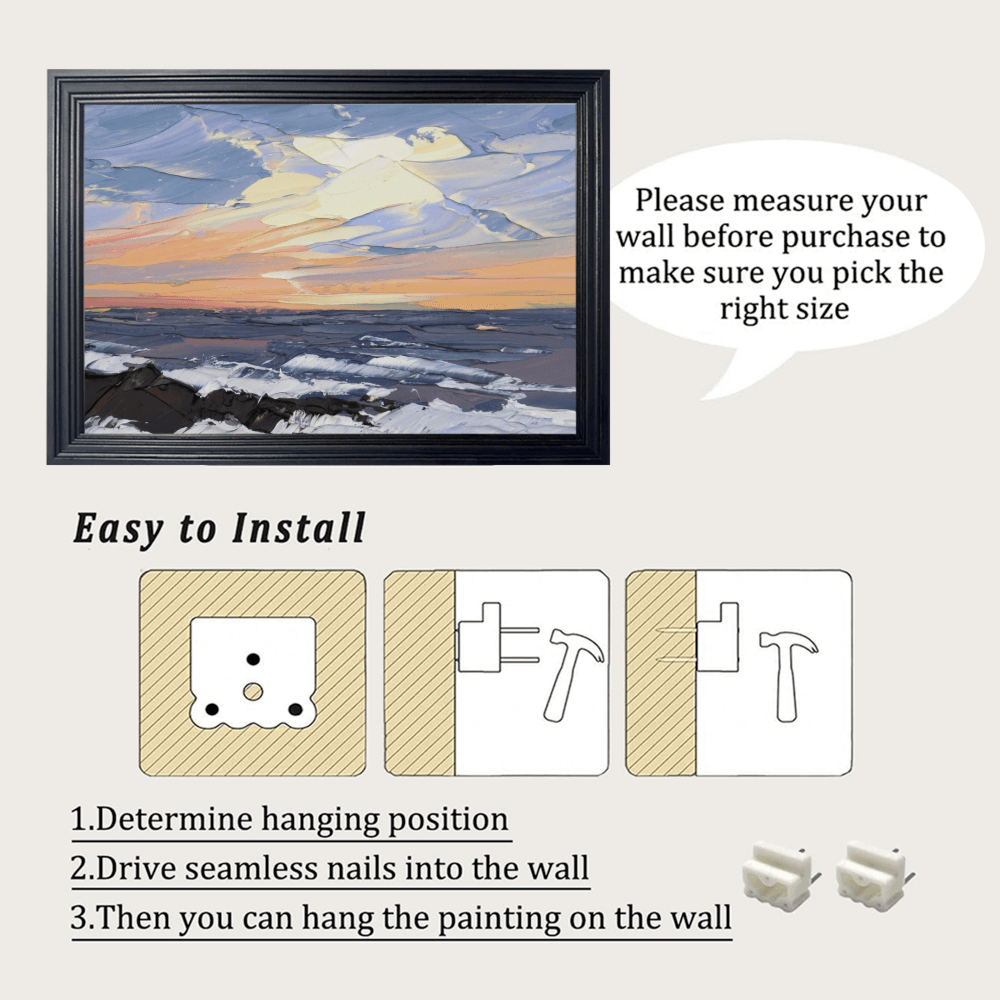 Oil Painting Landscape Pattern, Horizontal Framed Simple Decorative Canvas Painting