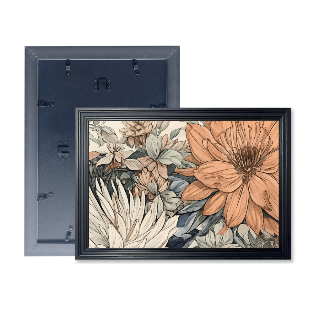 Floral Creative Pattern ，Horizontal Framed Simple Decorative Canvas Painting