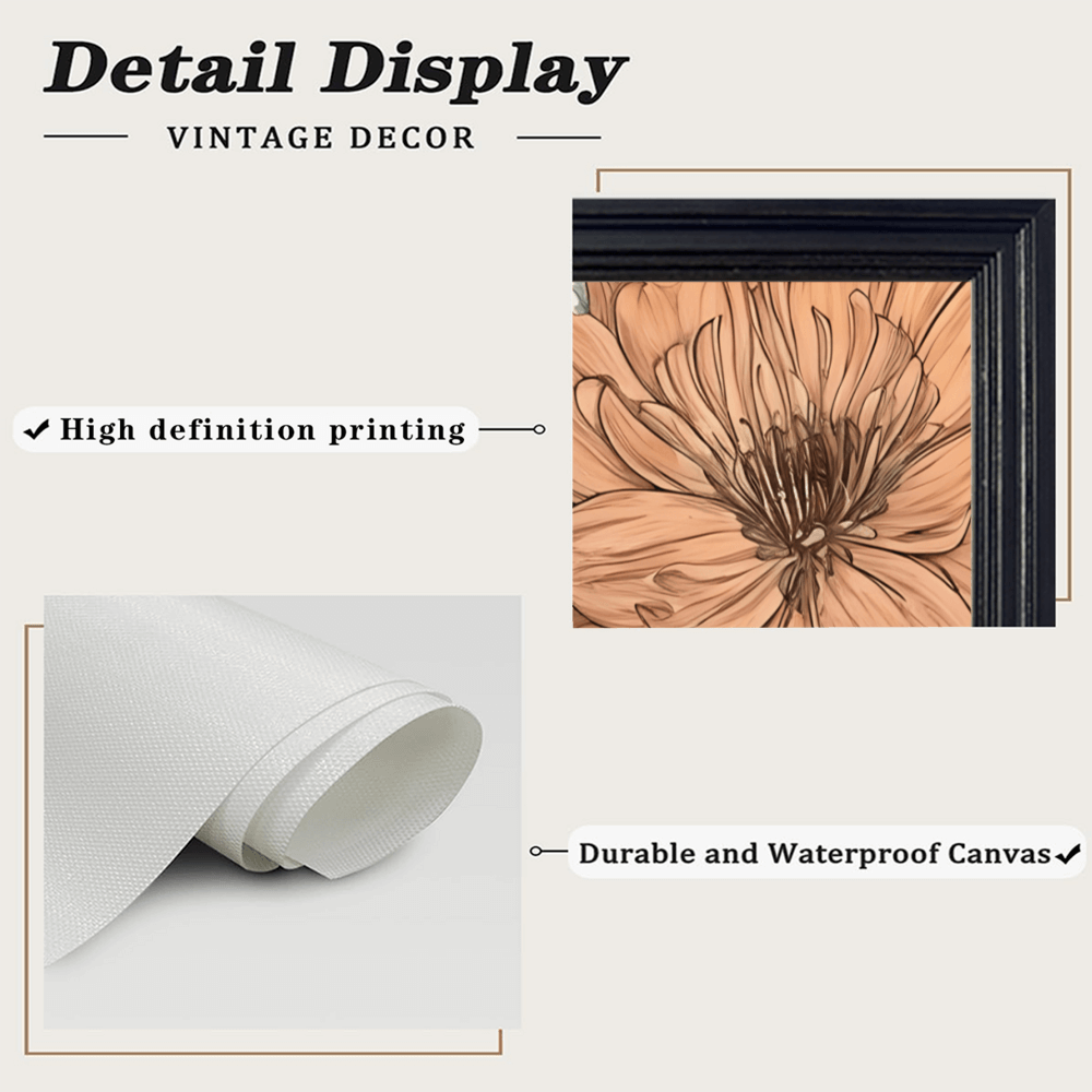 Floral Creative Pattern ，Horizontal Framed Simple Decorative Canvas Painting