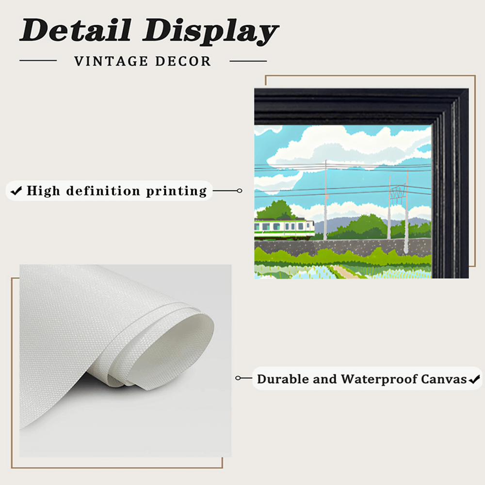 Creative Illustration Of Farmland, Horizontal Framed Simple Decorative Canvas Painting