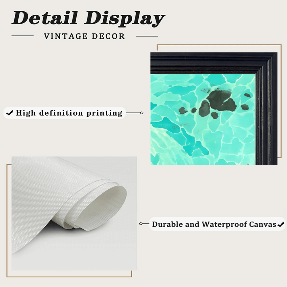 Creative Illustration Of Small Fish In Pond， Horizontal Framed Simple Decorative Canvas Painting