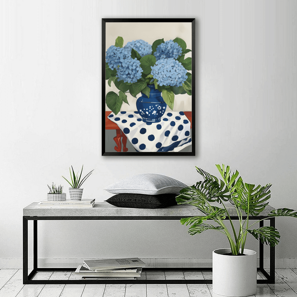 Flower  Illustration Pattern, Vertical Framed Simple Decorative Canvas Painting