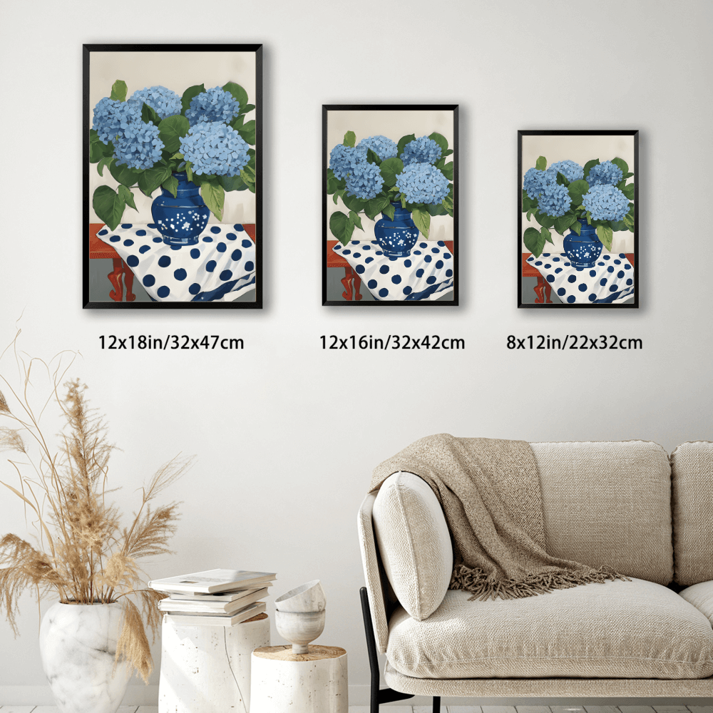 Flower  Illustration Pattern, Vertical Framed Simple Decorative Canvas Painting