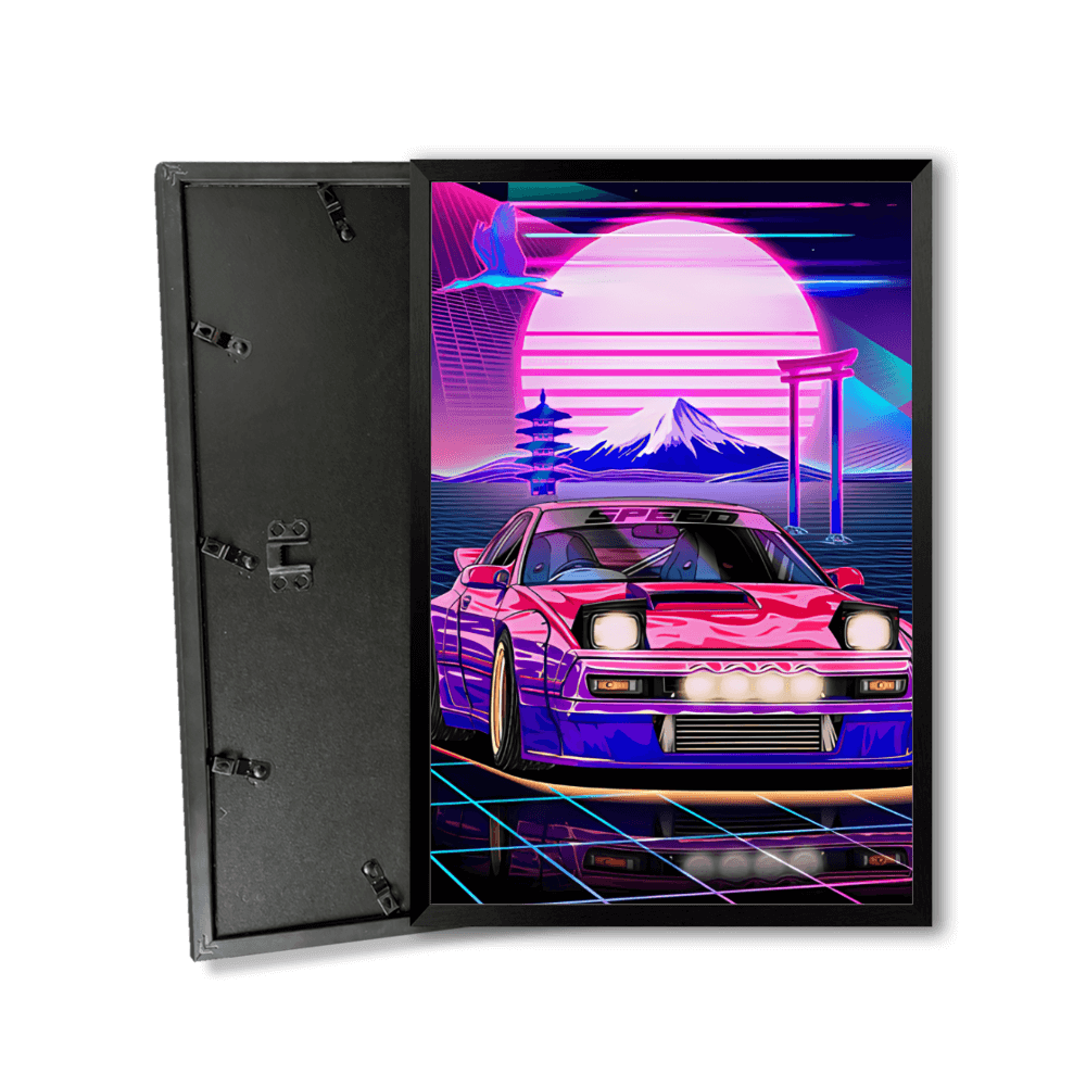 Cyberpunk Style Design Pattern, Vertical Framed Simple Decorative Canvas Painting