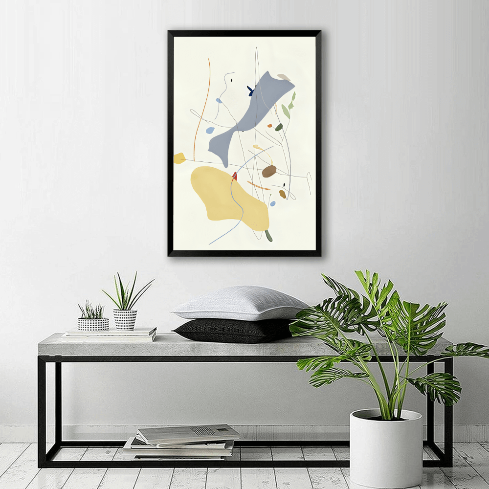 Creative Abstract Minimalist Style,Vertical Framed Simple Decorative Canvas Painting