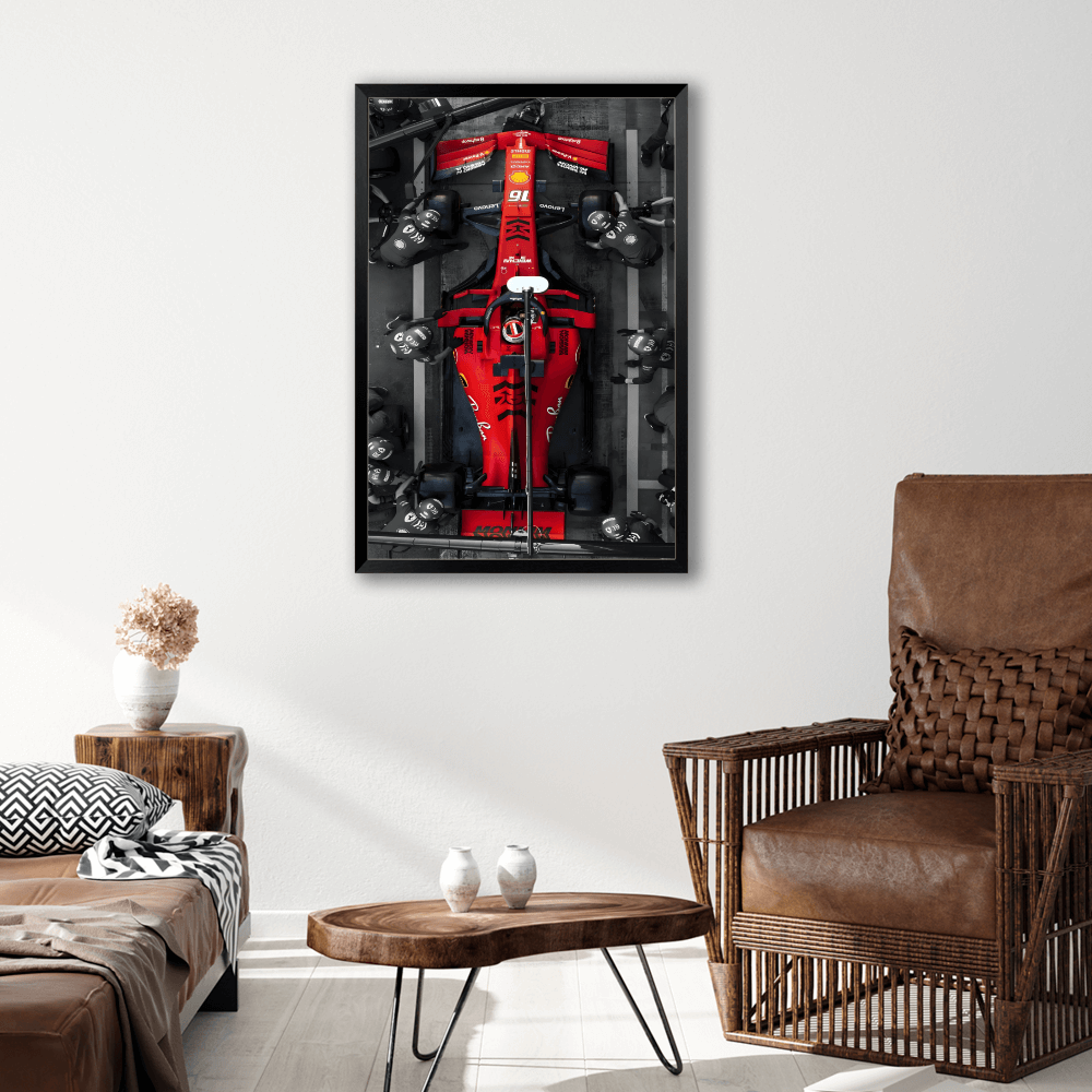 Racing Car Pattern Creative Design,Vertical Framed Simple Decorative Canvas Painting