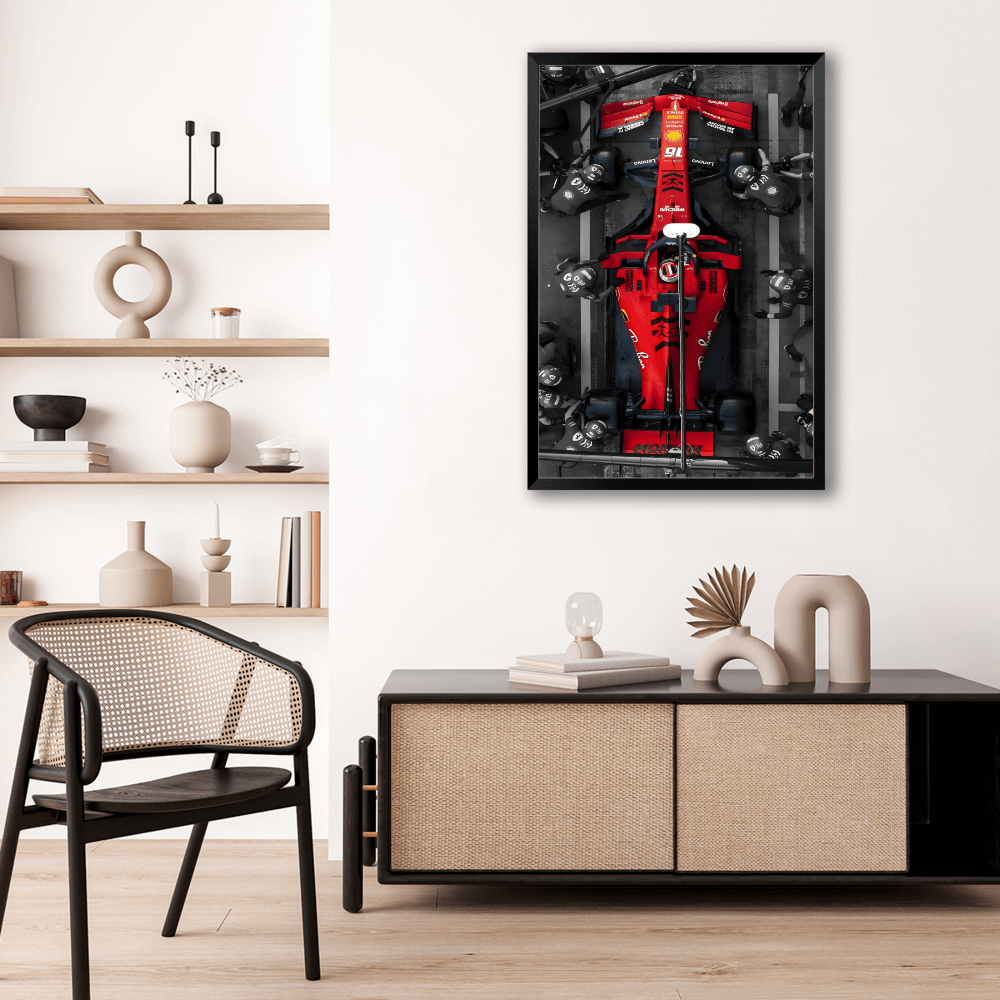 Racing Car Pattern Creative Design,Vertical Framed Simple Decorative Canvas Painting