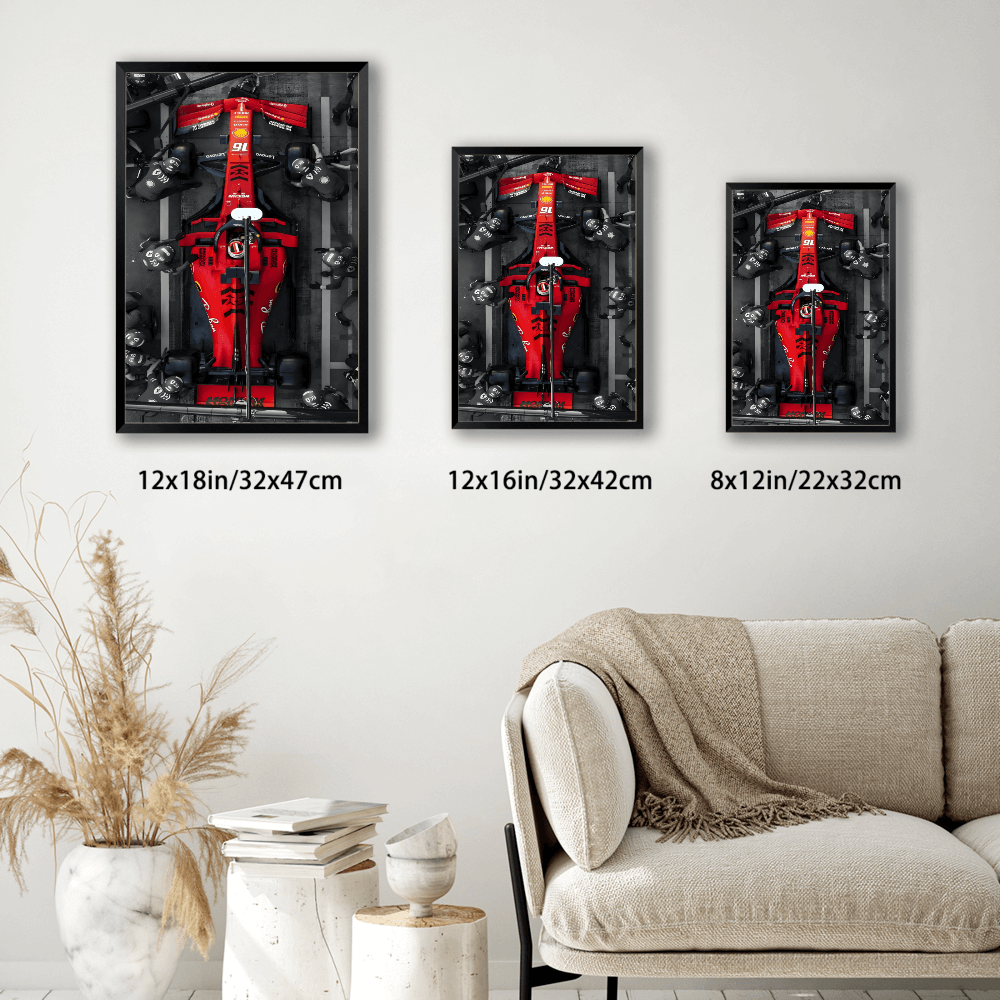 Racing Car Pattern Creative Design,Vertical Framed Simple Decorative Canvas Painting