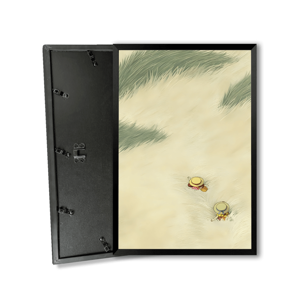 Wheat Field Creative Illustration，Vertical Framed Simple Decorative Canvas Painting