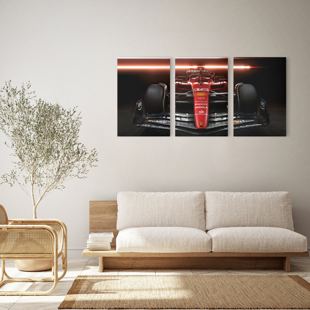 Cool Racing Creative Design,Triple Frameless Canvas Painting