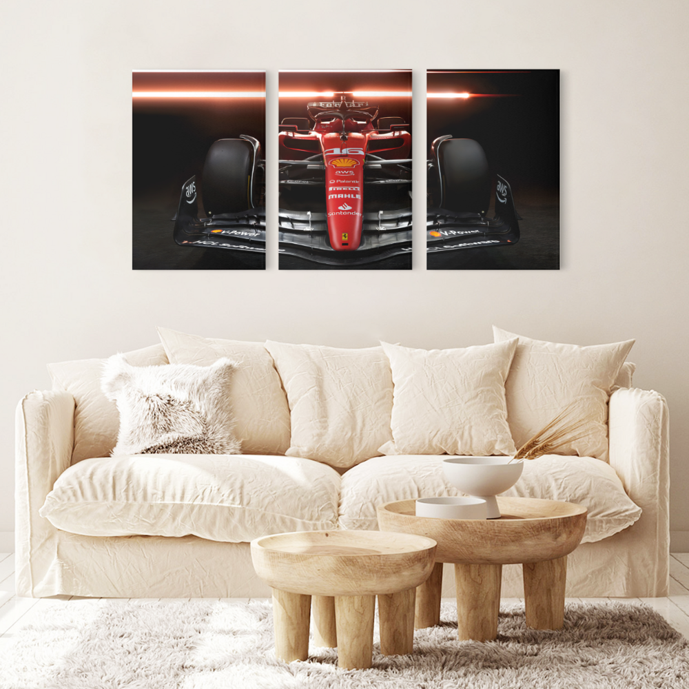 Cool Racing Creative Design,Triple Frameless Canvas Painting