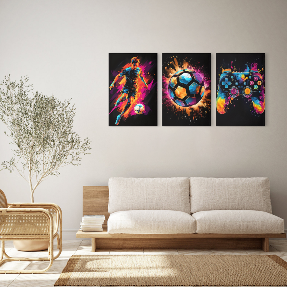 Cool Pattern Creative Design,Triple Frameless Canvas Painting