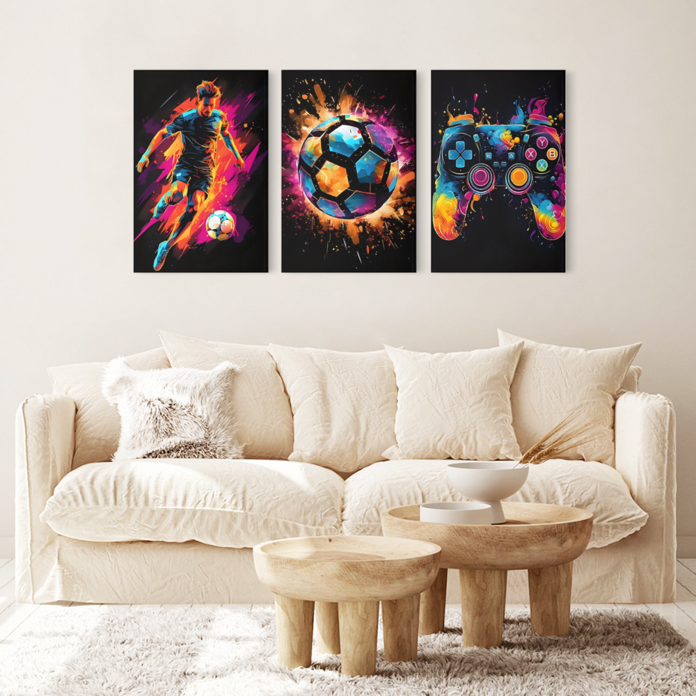 Cool Pattern Creative Design,Triple Frameless Canvas Painting