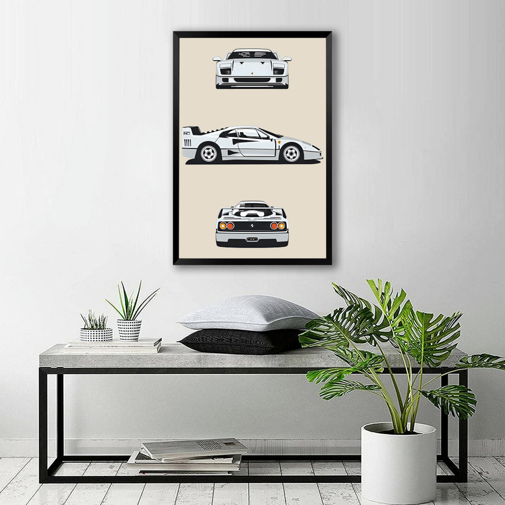 Creative Patterns For Car Display，Vertical Framed Simple Decorative Canvas Painting