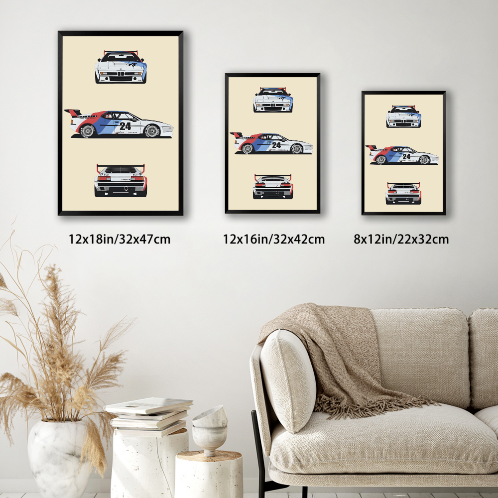 Creative Patterns For Car Model Display,Vertical Framed Simple Decorative Canvas Painting