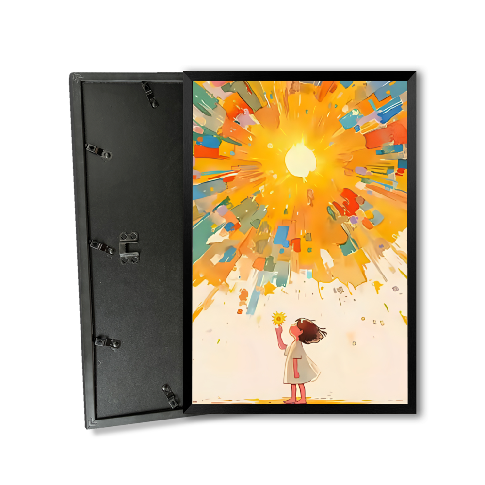 Sun Girl Van Gogh Creative Pattern,Vertical Framed Simple Decorative Canvas Painting