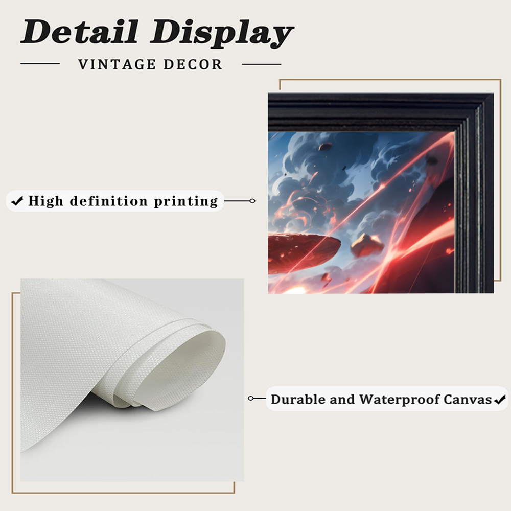 Creative Cartoon Characters Cool Pattern，Horizontal Framed Simple Decorative Canvas Painting