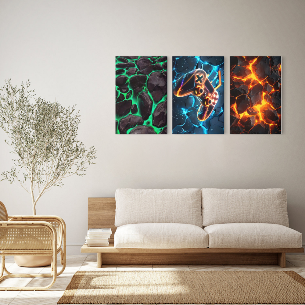 Cool Creative Design,Triple Frameless Canvas Painting.