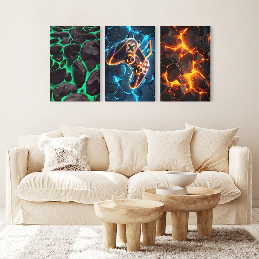 Cool Creative Design,Triple Frameless Canvas Painting.