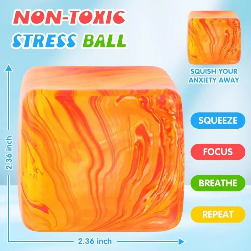Needoh Textured Cube Squishy Stress Relief Cube Toy