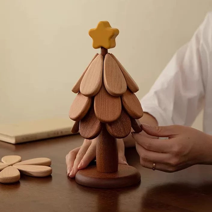 Foldable Wooden Christmas Tree Coaster