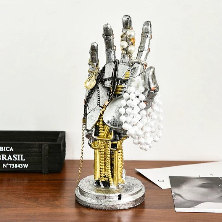 Cyberpunk Mechanical Hand Design Resin Ornament