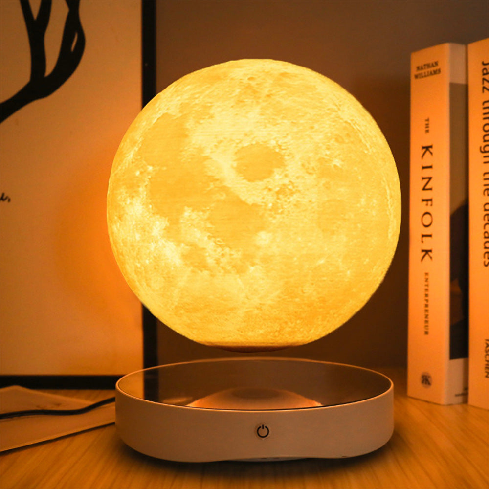 Magnetic Levitation Moon Lamp Creativity Floating 3D Print Bulb Desk Decoration Birthday Gift, Night Light