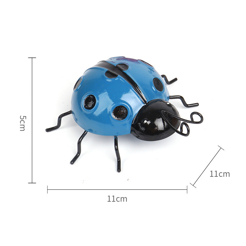 Metal Ladybug Wall Decor – Colorful Iron Garden and Home Decoration Art Craft