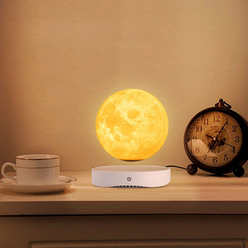 Magnetic Levitation Moon Lamp Creativity Floating 3D Print Bulb Desk Decoration Birthday Gift, Night Light