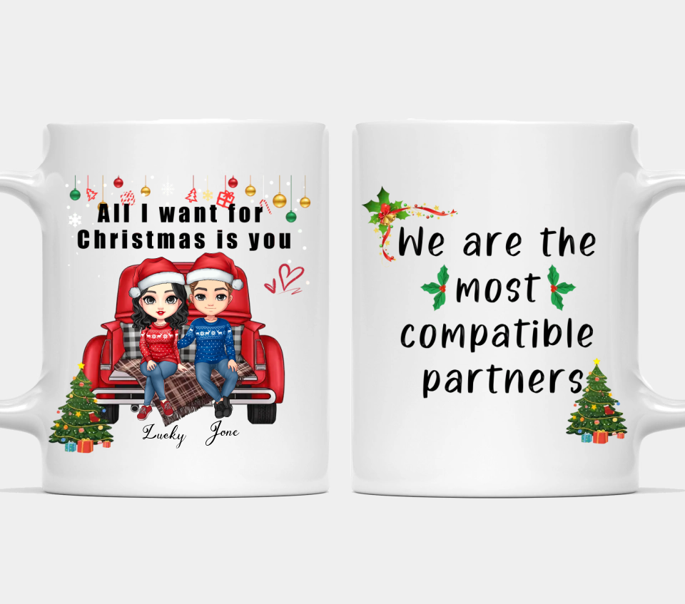 All I Want For Christmas is you - Personalized Mugs For Couples - Christmas Gifts For Husband Wife, Lover