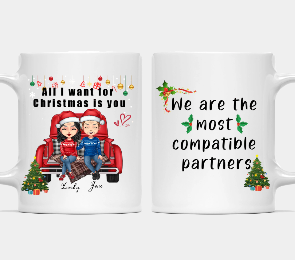 All I Want For Christmas is you - Personalized Mugs For Couples - Christmas Gifts For Husband Wife, Lover