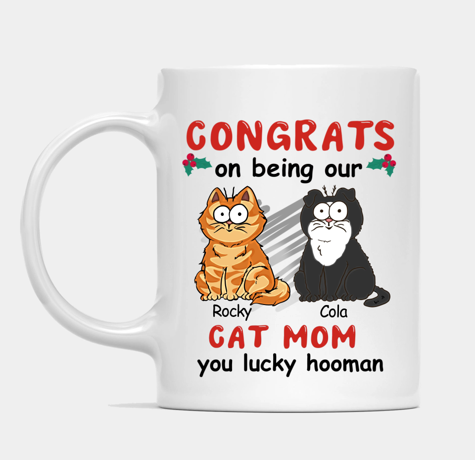 You Lucky Hooman - Cat Personalized Mug - Perfect Christmas Gift For Pet Owners, Pet Lovers