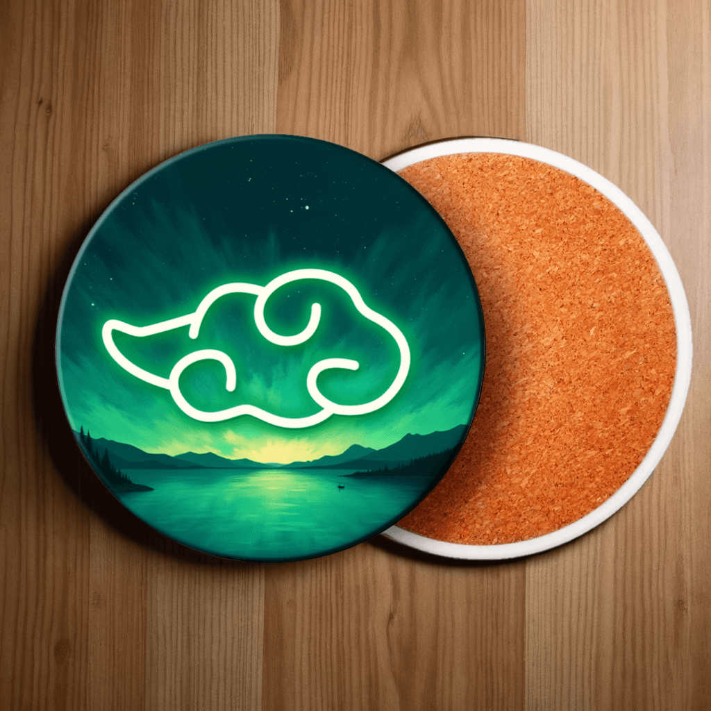 Creative Cloud Design Round Ceramic Coaster (Combination Set)